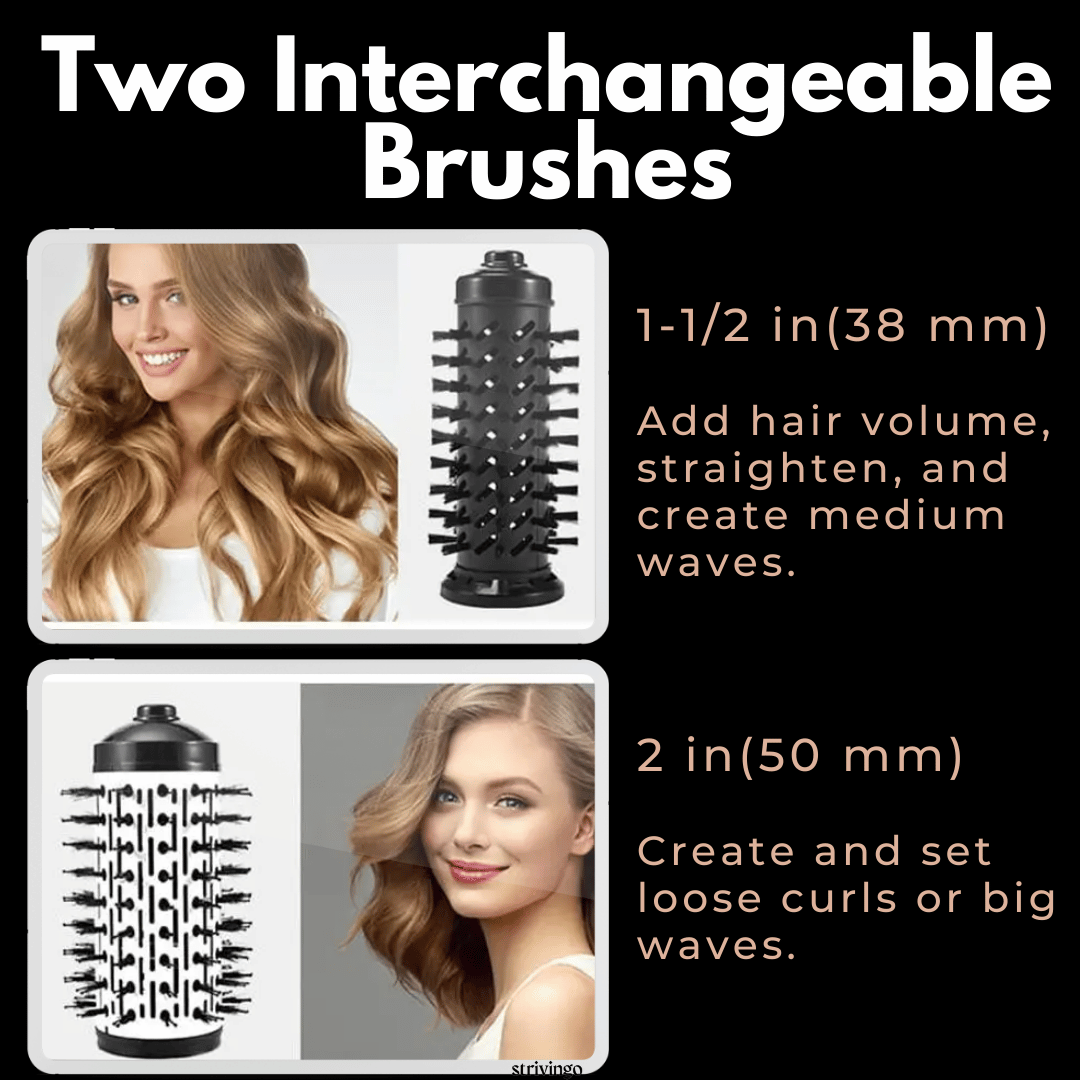 Oak & Coral | 3-in-1 Rotating Hair Dryer and Styler with Adjustable Temperature for Effortless Curls and Waves