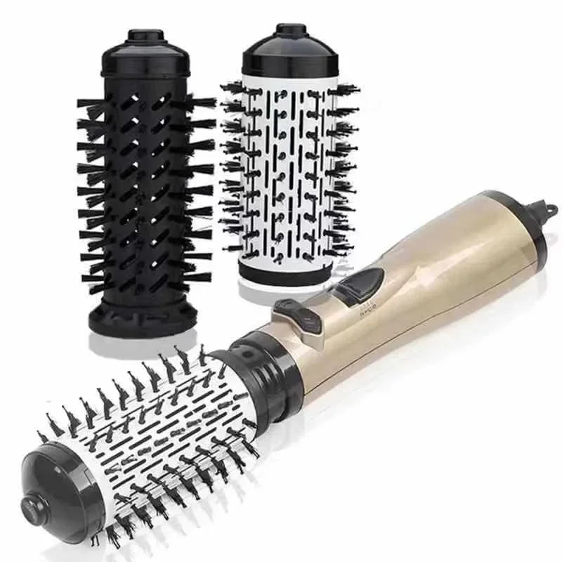 Oak & Coral | 3-in-1 Rotating Hair Dryer and Styler with Adjustable Temperature for Effortless Curls and Waves