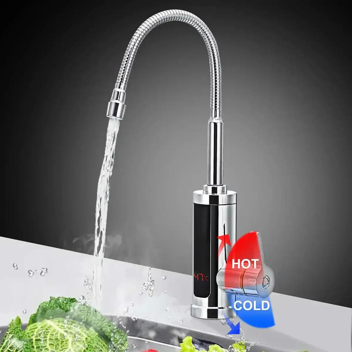 Oak & Coral | 3000W Electric Kitchen Faucet with Instant Hot Water - FlowHeat