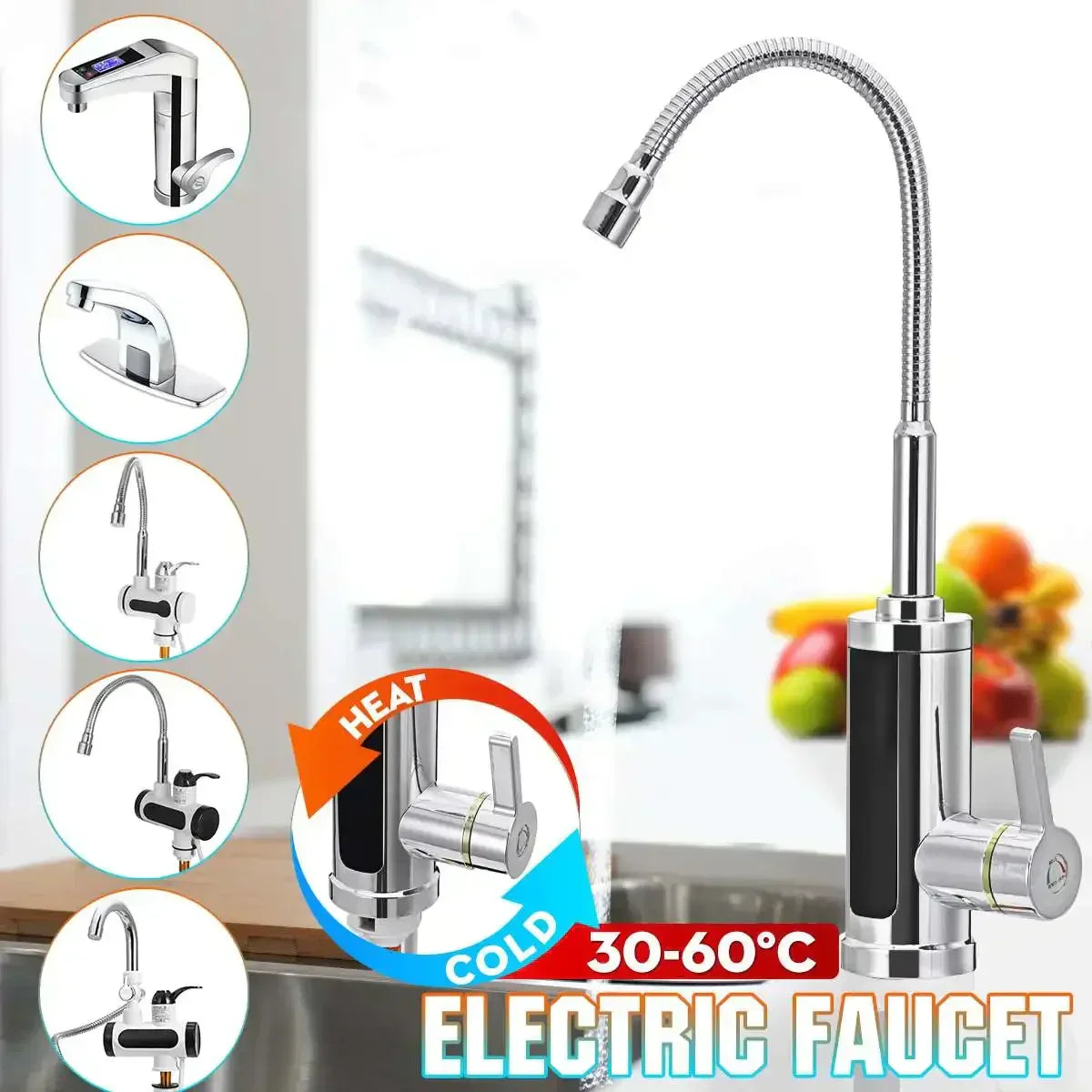 Oak & Coral | 3000W Electric Kitchen Faucet with Instant Hot Water - FlowHeat