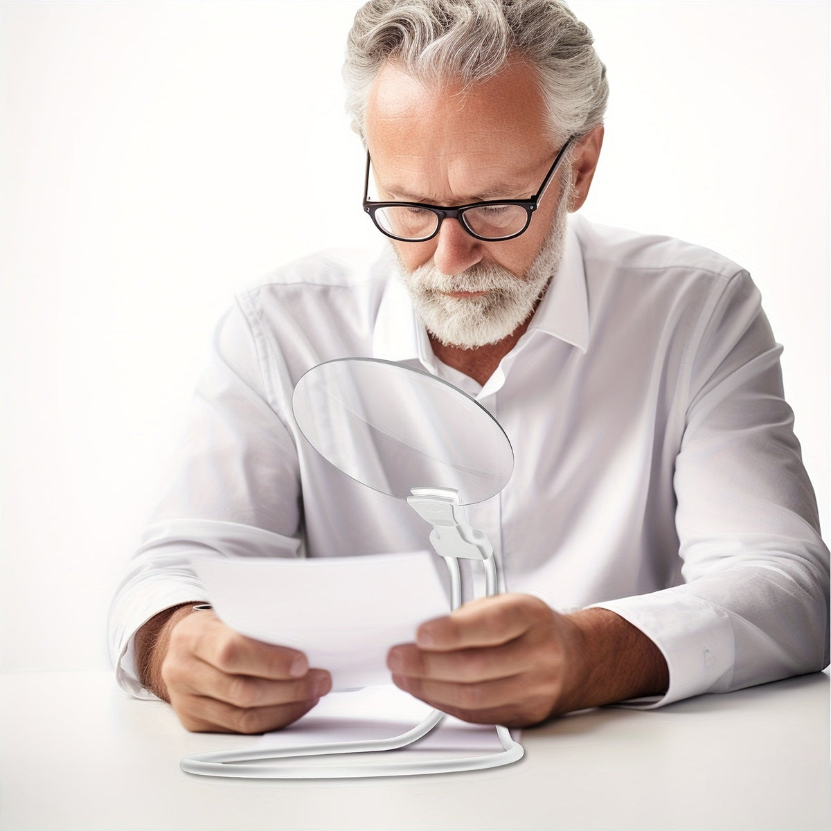 Oak & Coral | 5X Magnifying Glass Pro – Hands-free Adjustable Neck Magnifier for the Elderly and Visually Impaired – Perfect for Reading, Sewing, Crafting, and Inspection