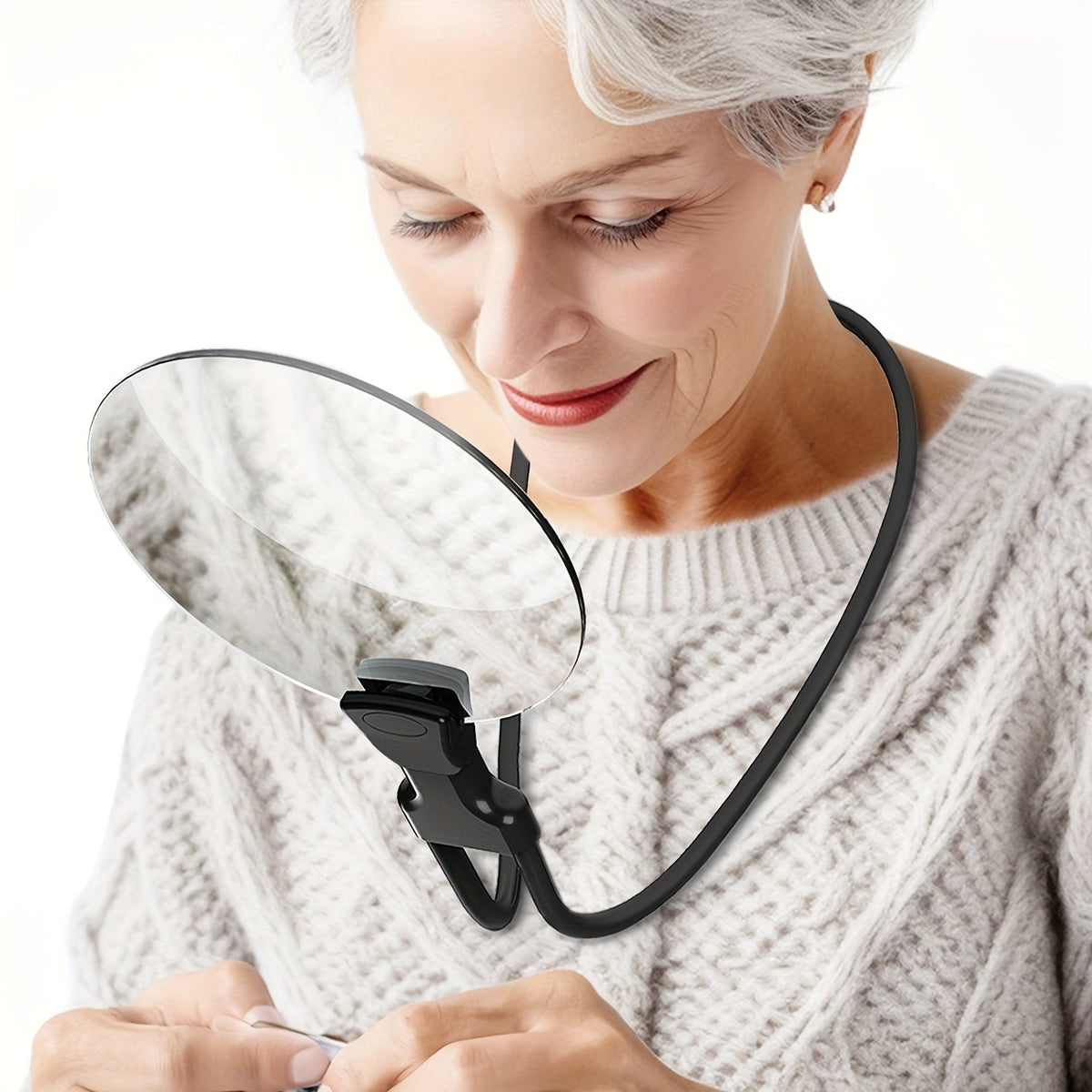 Oak & Coral | 5X Magnifying Glass Pro – Hands-free Adjustable Neck Magnifier for the Elderly and Visually Impaired – Perfect for Reading, Sewing, Crafting, and Inspection