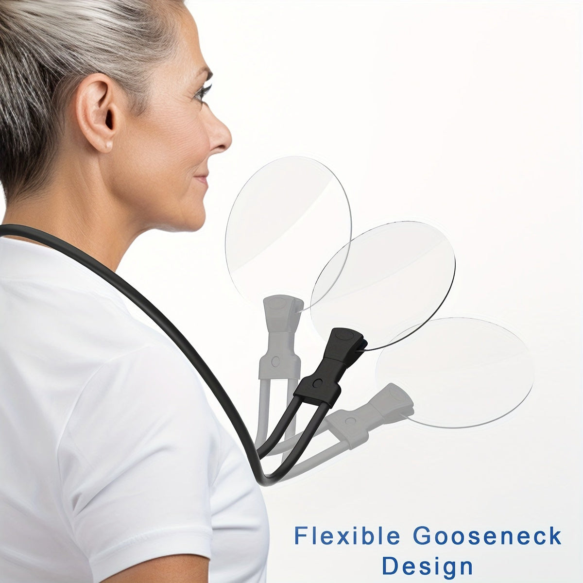 Oak & Coral | 5X Magnifying Glass Pro – Hands-free Adjustable Neck Magnifier for the Elderly and Visually Impaired – Perfect for Reading, Sewing, Crafting, and Inspection