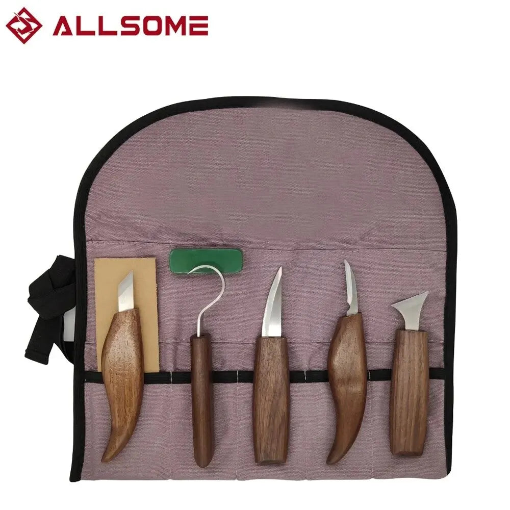 Oak & Coral | 8-Piece Wood Carving Set: Hand Carving Knife Set with Needle Files - Wood Spoon Carving Set for Beginners