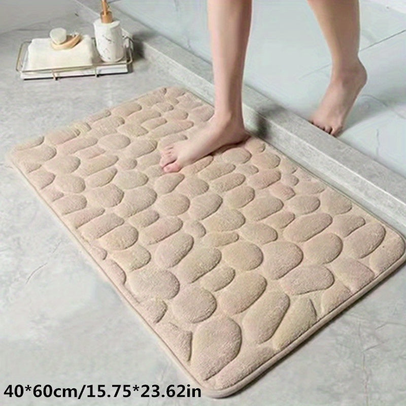 Oak & Coral | Absorbent Bath Mat Stone Patterned Bath Rug