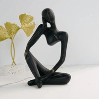 Oak & Coral | Abstract Thinker Sculpture | Handmade Resin Table Decoration