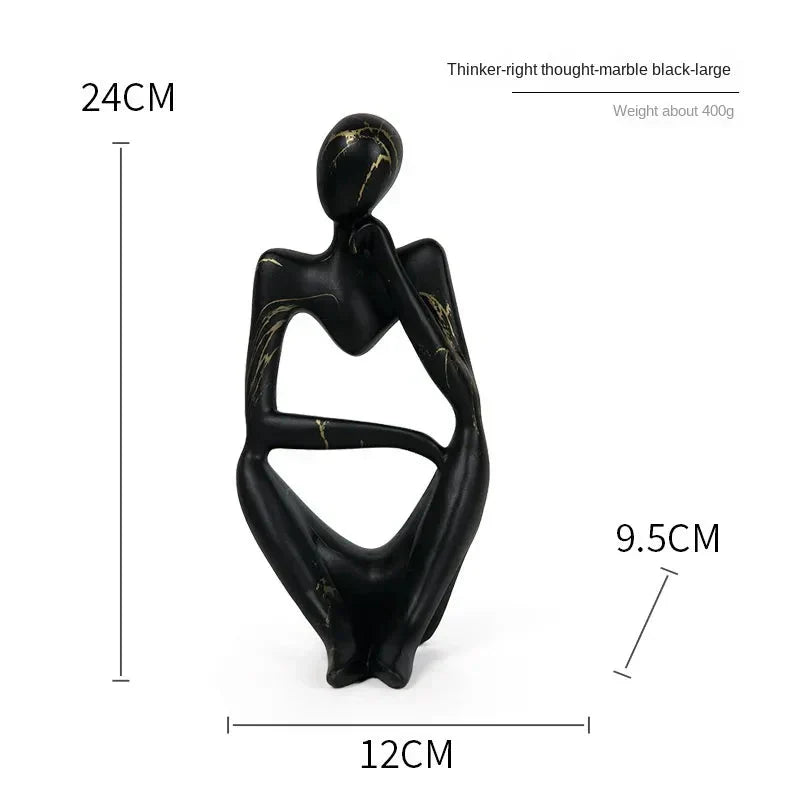 Oak & Coral | Abstract Thinker Sculpture | Handmade Resin Table Decoration
