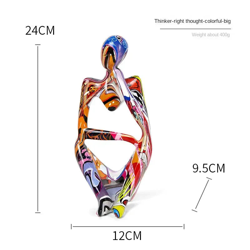 Oak & Coral | Abstract Thinker Sculpture | Handmade Resin Table Decoration