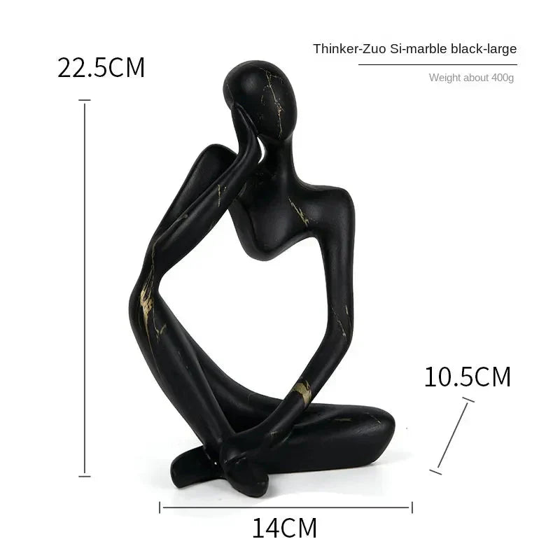 Oak & Coral | Abstract Thinker Sculpture | Handmade Resin Table Decoration