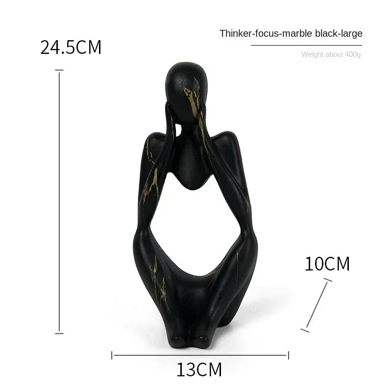 Oak & Coral | Abstract Thinker Sculpture | Handmade Resin Table Decoration