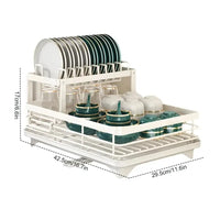 Oak & Coral | Adjustable Dish Drying Rack with Cutting Board Holder