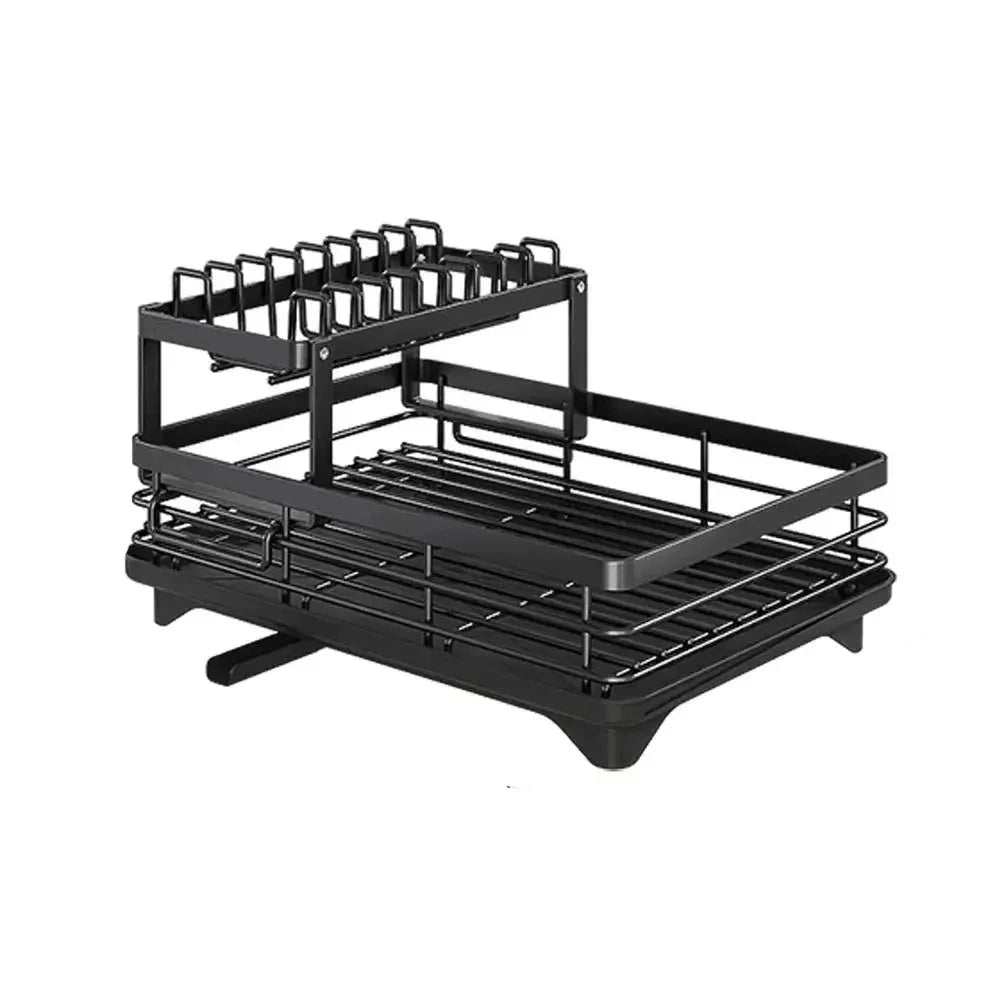 Oak & Coral | Adjustable Dish Drying Rack with Cutting Board Holder