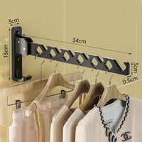 Oak & Coral | Adjustable Wall-Mounted Clothes Rack - Foldable Clothes and Garment Organizer with High Load Design