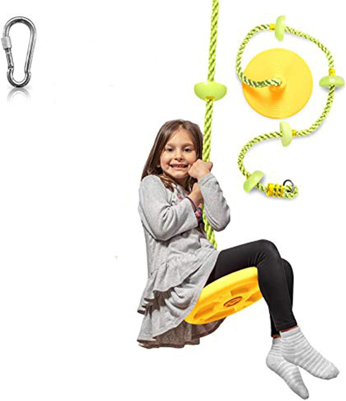 Oak & Coral | Adventurous Tree Swing Set - with Climbing Rope and Platforms for Children