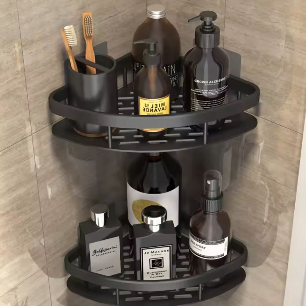 Oak & Coral | Aluma Curve Shower Shelf
