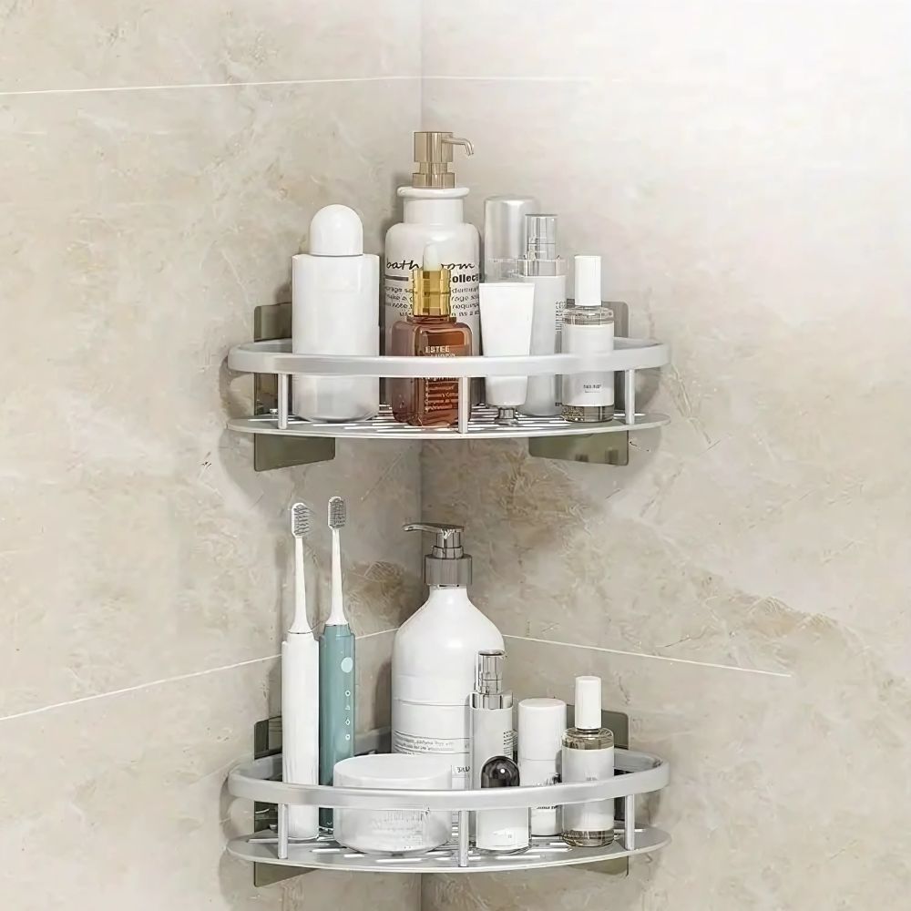 Oak & Coral | Aluma Curve Shower Shelf