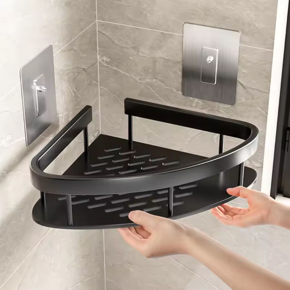 Oak & Coral | Aluma Curve Shower Shelf