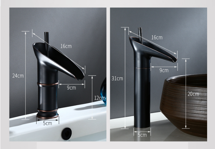 Oak & Coral | Antique Waterfall Bathroom Faucet