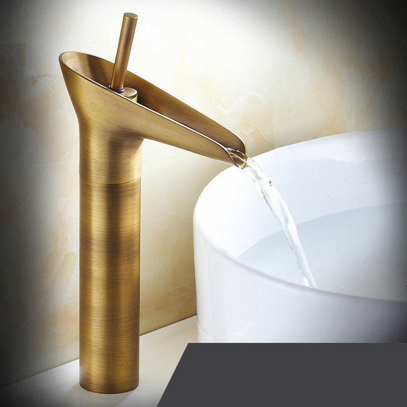 Oak & Coral | Antique Waterfall Bathroom Faucet