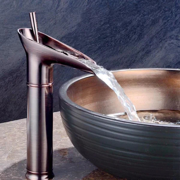 Oak & Coral | Antique Waterfall Bathroom Faucet