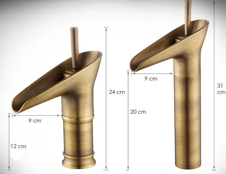 Oak & Coral | Antique Waterfall Bathroom Faucet