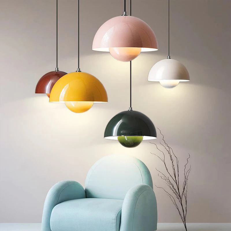 Oak & Coral | AuraLuxe LED Pendant Lamp | Modern Design | Dimmable Mood Light | Elegant Lighting for Dining Room & Living Room