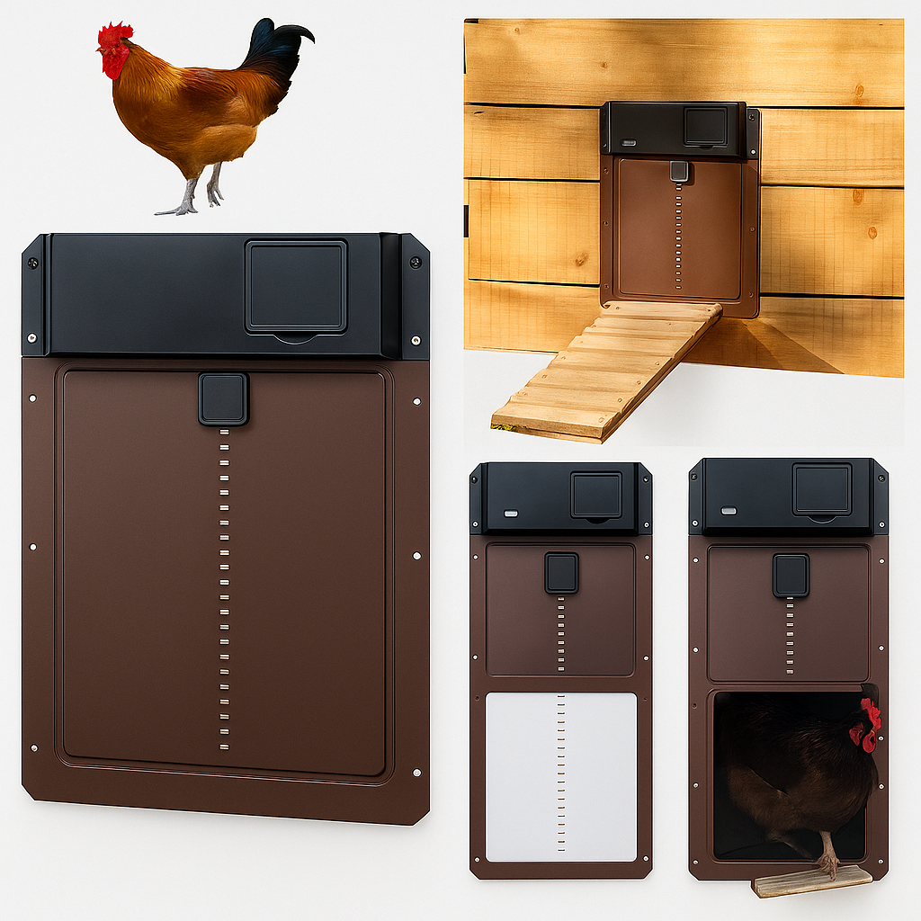 Oak & Coral | Automatic Chicken Coop Door with Light Sensor