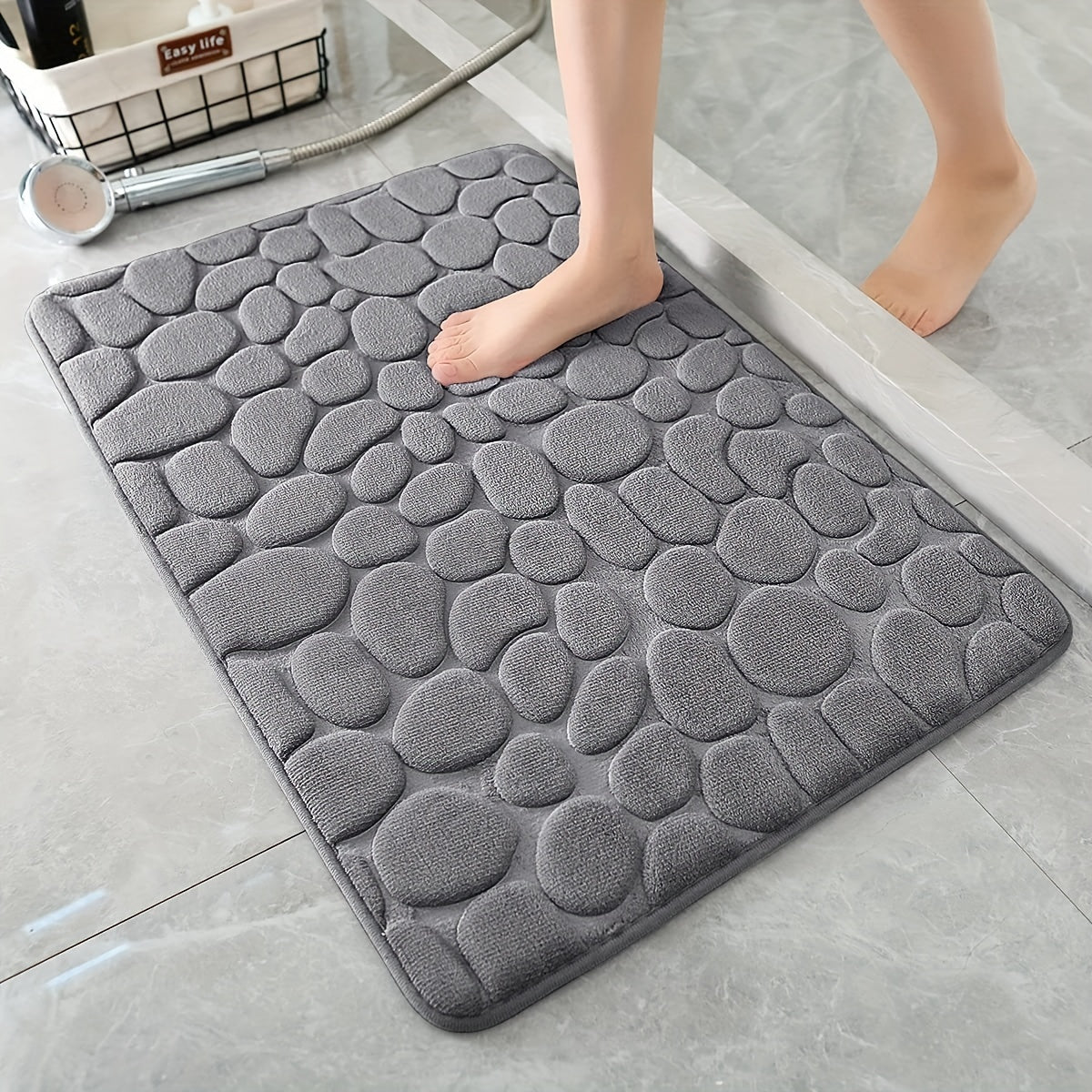 Oak & Coral | Bath Mat Non-Slip Textured Absorbent Bathroom Rug