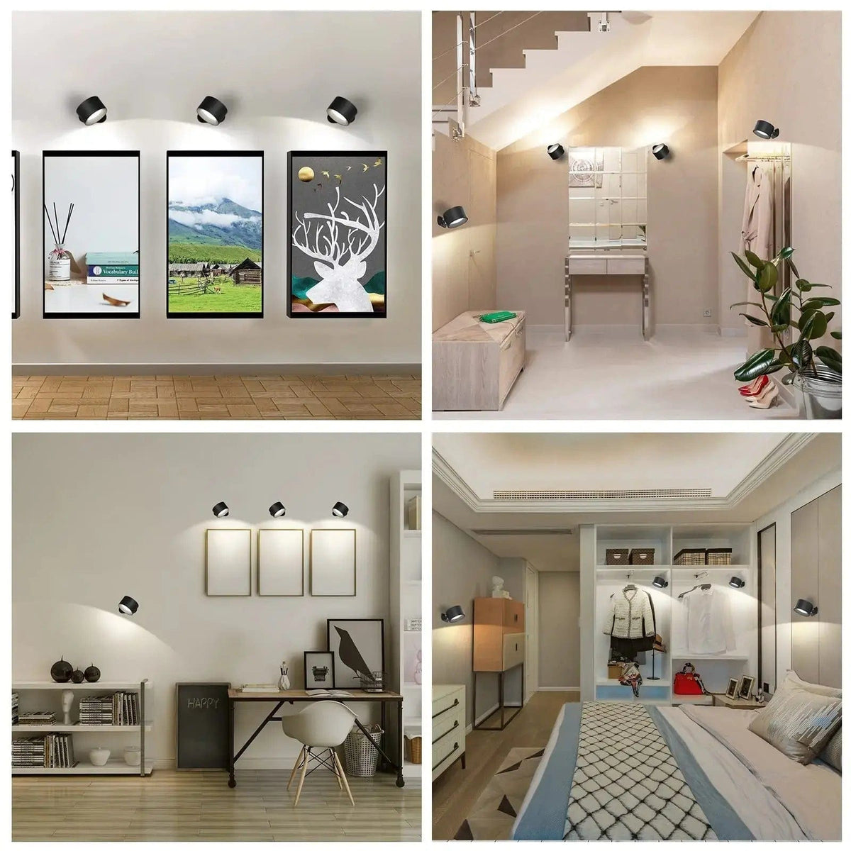 Oak & Coral | Battery Powered Wall Lamp | Rechargeable, 360° Adjustable and Wireless for Bedrooms, Hallways, and Reading Corners