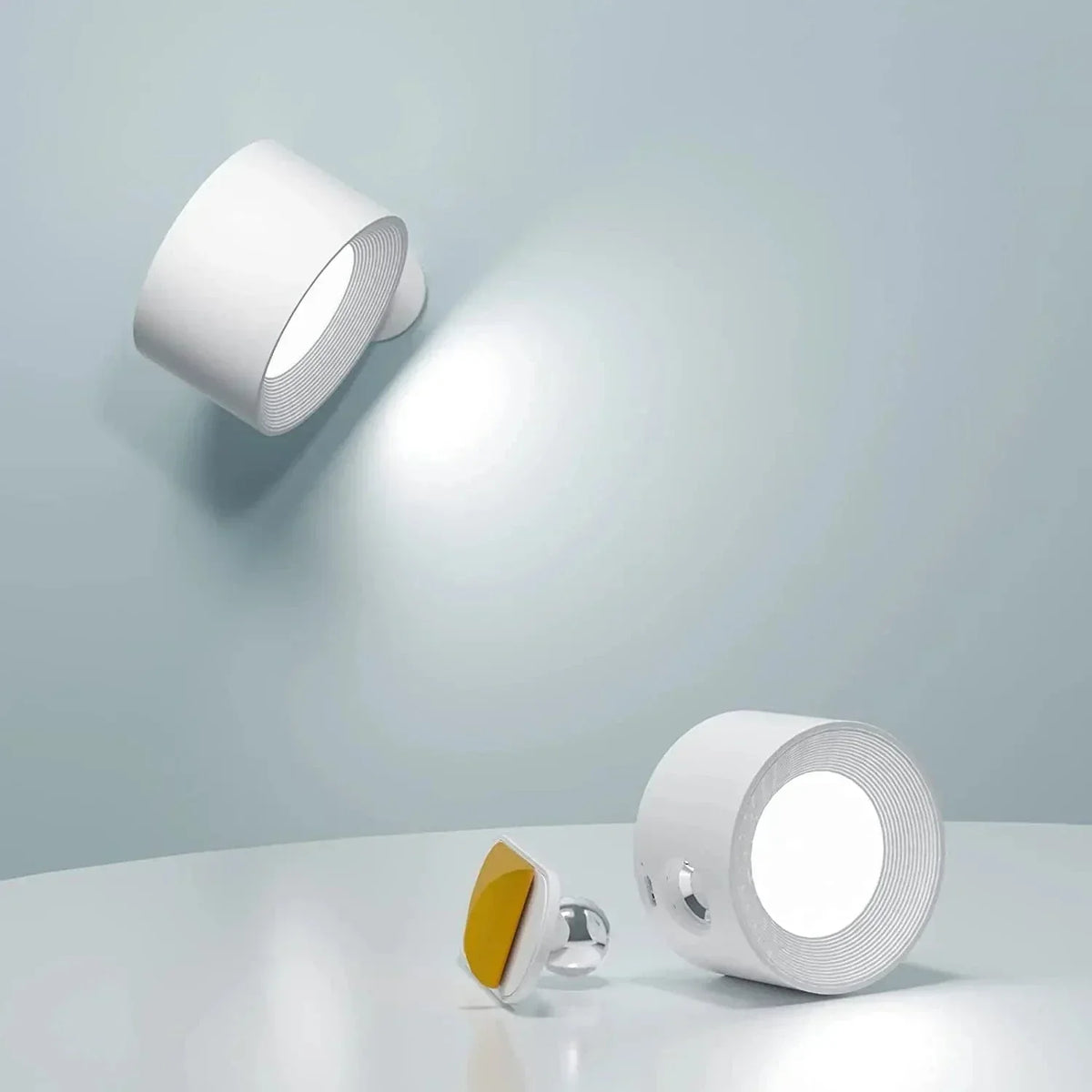 Oak & Coral | Battery Powered Wall Lamp | Rechargeable, 360° Adjustable and Wireless for Bedrooms, Hallways, and Reading Corners