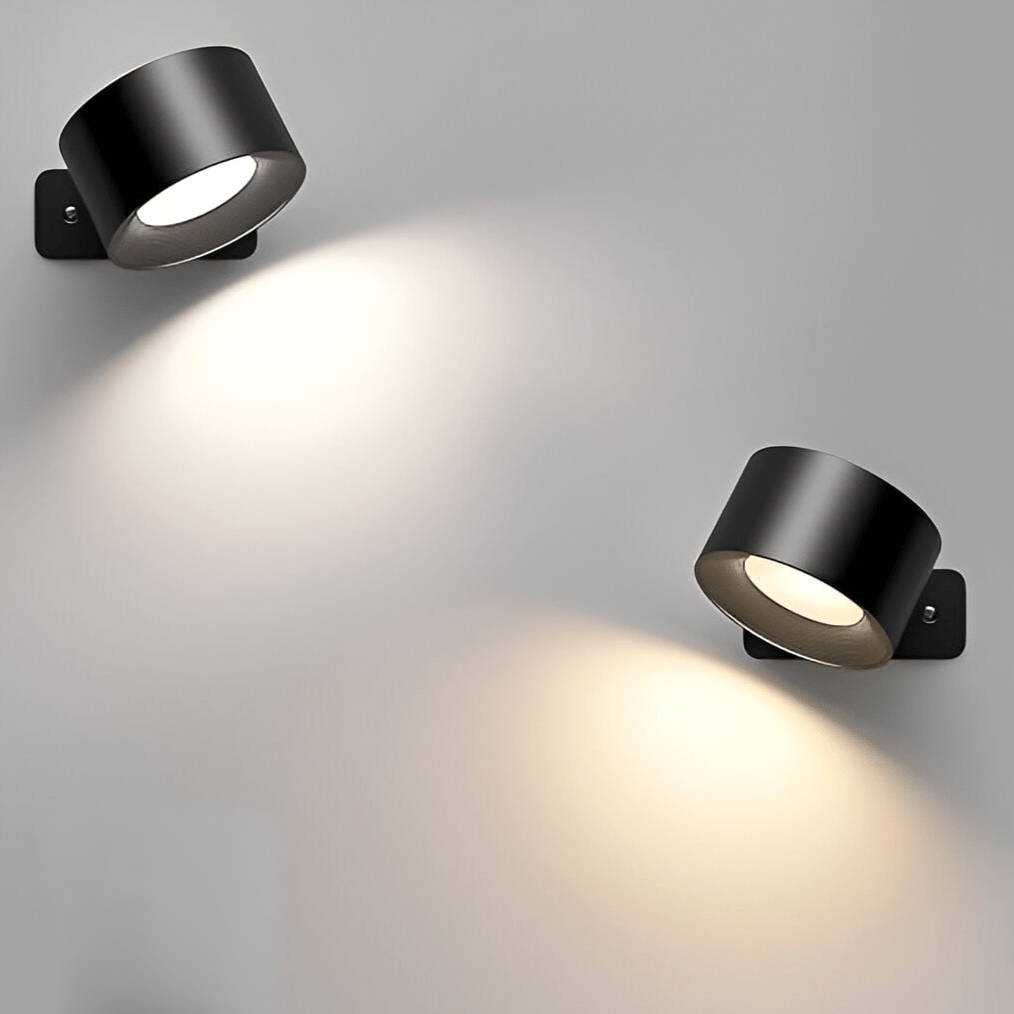 Oak & Coral | Battery Powered Wall Lamp | Rechargeable, 360° Adjustable and Wireless for Bedrooms, Hallways, and Reading Corners