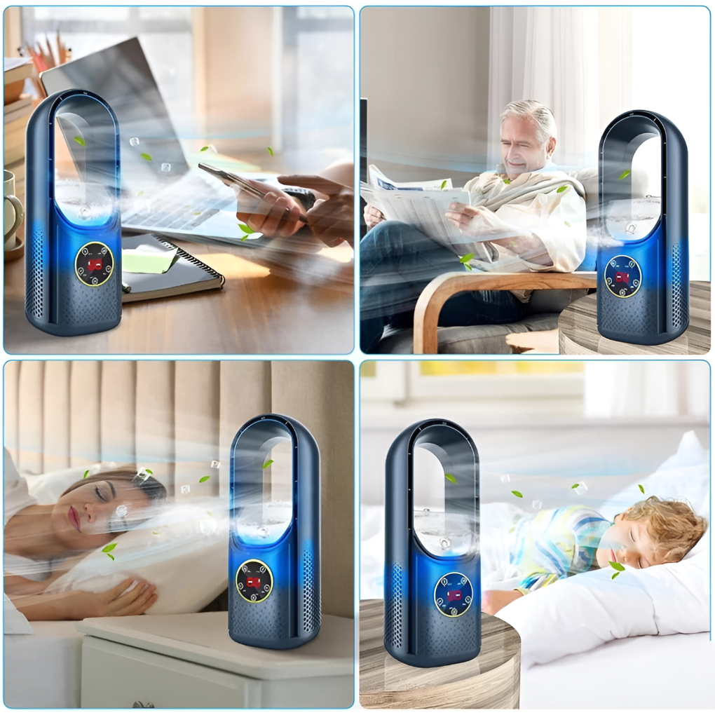 Oak & Coral | Bladeless Portable Air Cooler for Home & Office