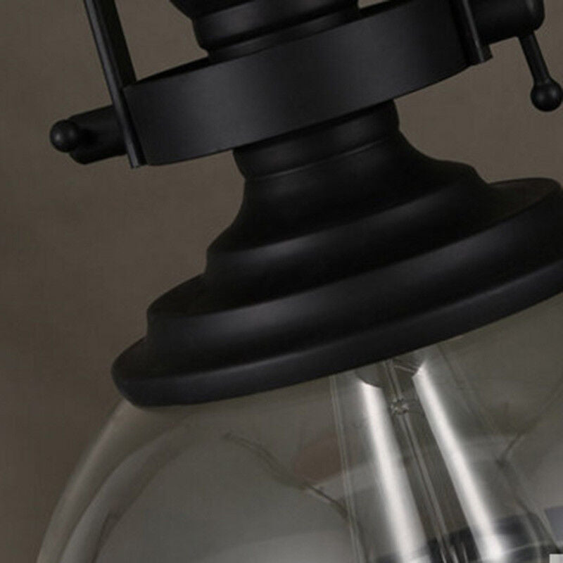 Oak & Coral | Bowl-Shaped Glass Pendant Light | Industrial Retro Design