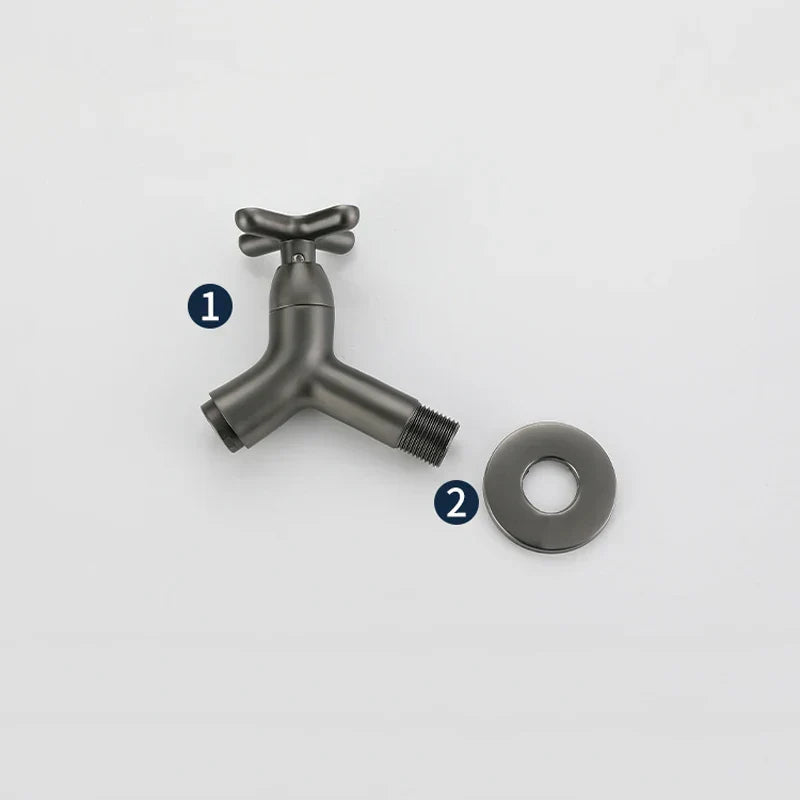 Oak & Coral | BrassFlow – Wall-Mounted Cold Water Tap in Solid Brass