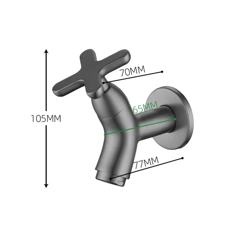 Oak & Coral | BrassFlow – Wall-Mounted Cold Water Tap in Solid Brass