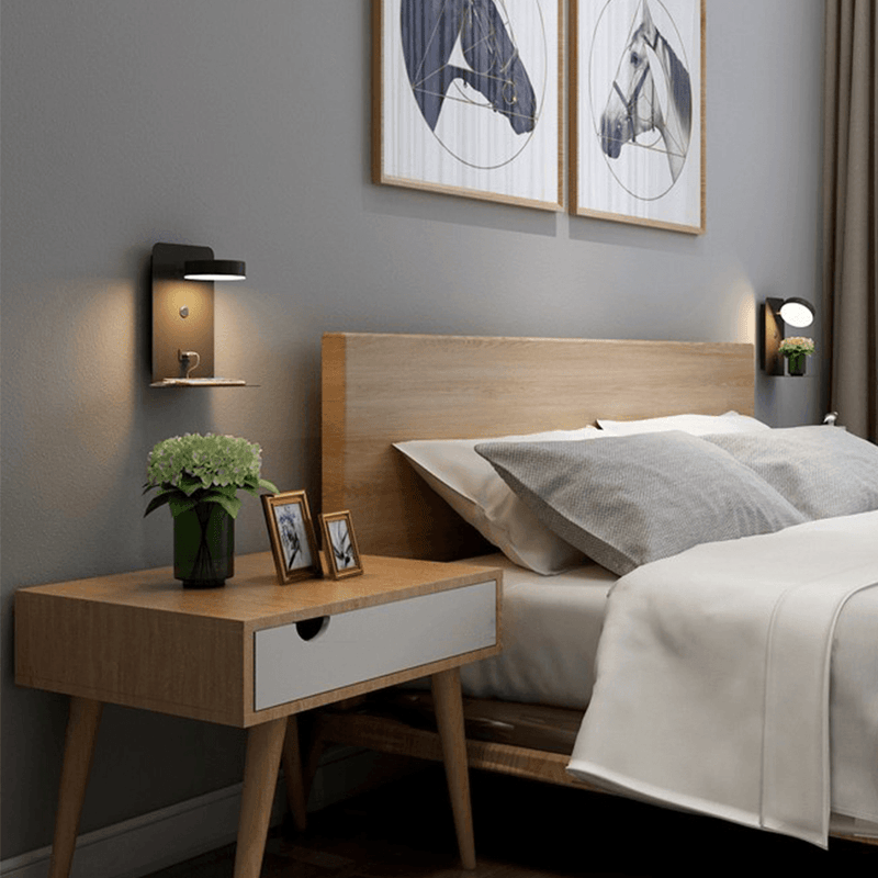 Oak & Coral | BrightSpot Night Lamp with Charger – 330° Rotation LED Desk Light with USB Charging Dock