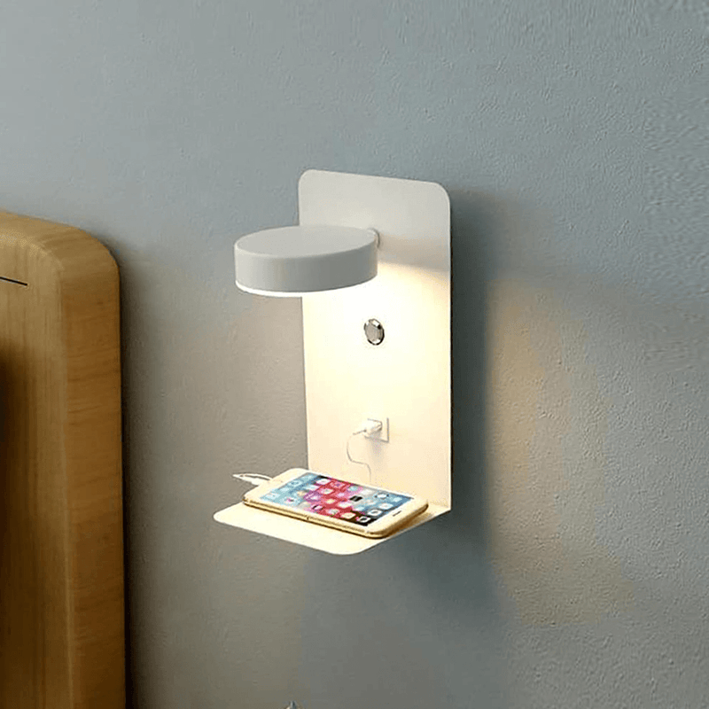 Oak & Coral | BrightSpot Night Lamp with Charger – 330° Rotation LED Desk Light with USB Charging Dock
