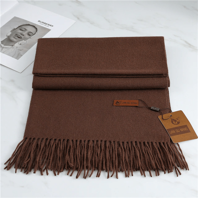 Oak & Coral | Cashmere Scarf with Tassels for Warmth and Elegance