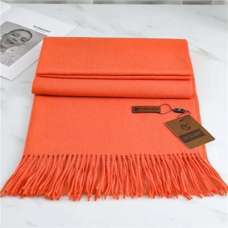 Oak & Coral | Cashmere Scarf with Tassels for Warmth and Elegance