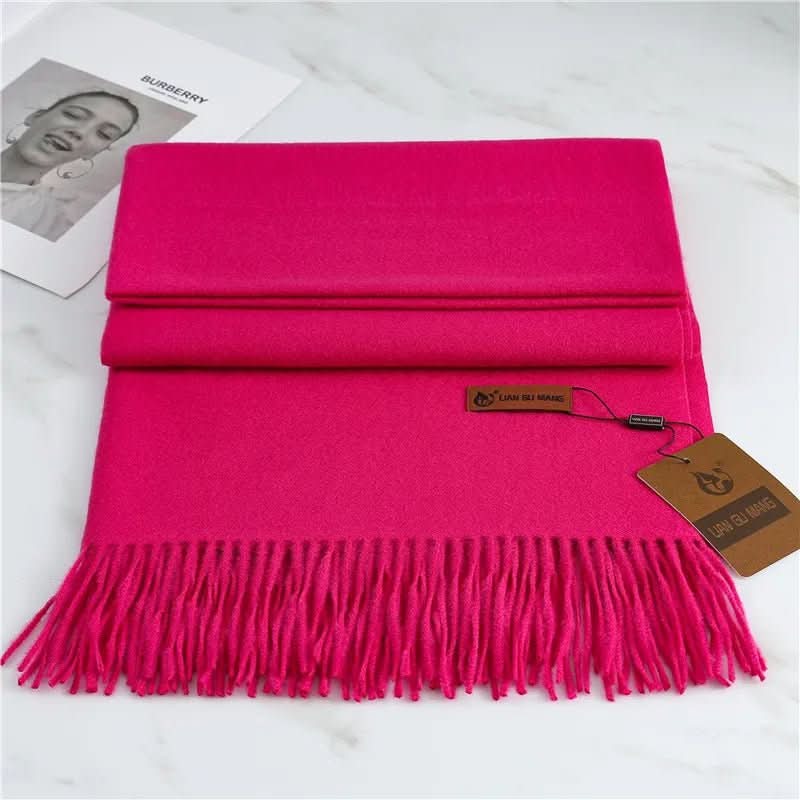Oak & Coral | Cashmere Scarf with Tassels for Warmth and Elegance