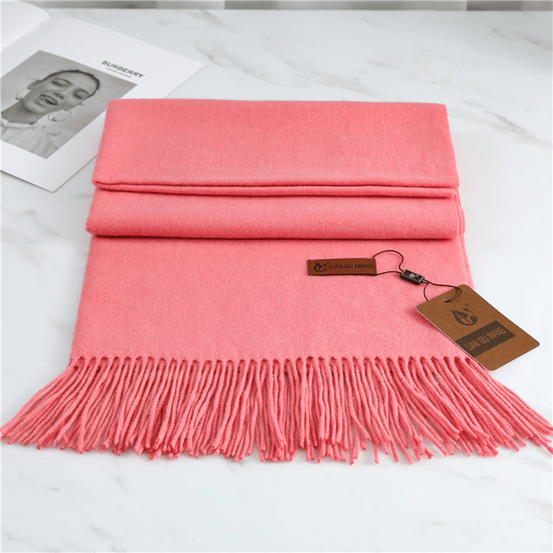 Oak & Coral | Cashmere Scarf with Tassels for Warmth and Elegance