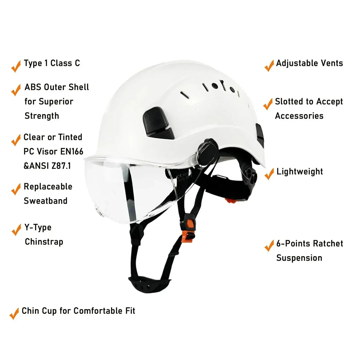 Oak & Coral | CE ABS Safety Helmet with Goggles & Visor – SafeGuard