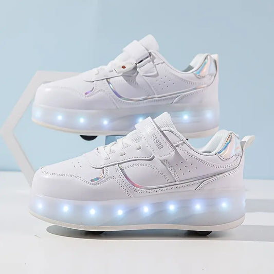 Oak & Coral | Children's Roller Shoes with Lights