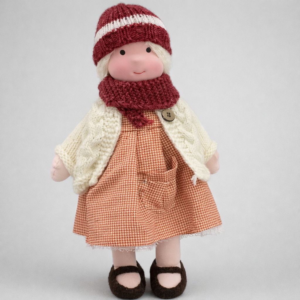 Oak & Coral | Children's Waldorf Cloth Doll - Handmade Cuddly Toy