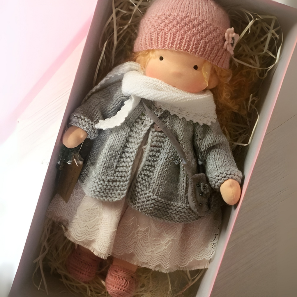 Oak & Coral | Children's Waldorf Cloth Doll - Handmade Cuddly Toy