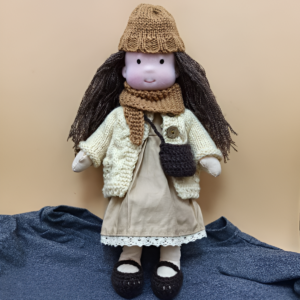 Oak & Coral | Children's Waldorf Doll Soft Cuddly Toy