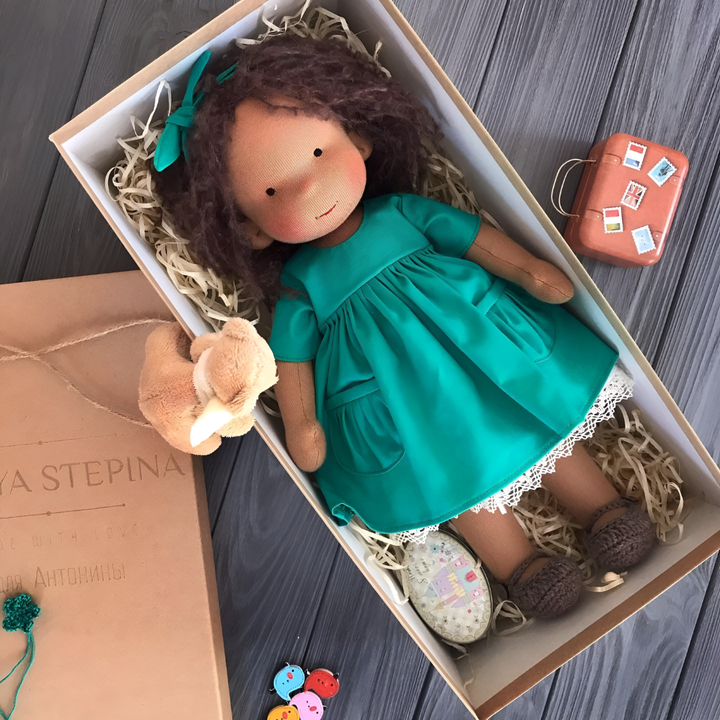 Oak & Coral | Children's Waldorf Doll Soft Cuddly Toy