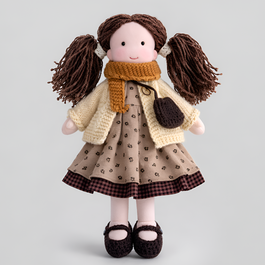 Oak & Coral | Children's Waldorf Doll Soft Cuddly Toy