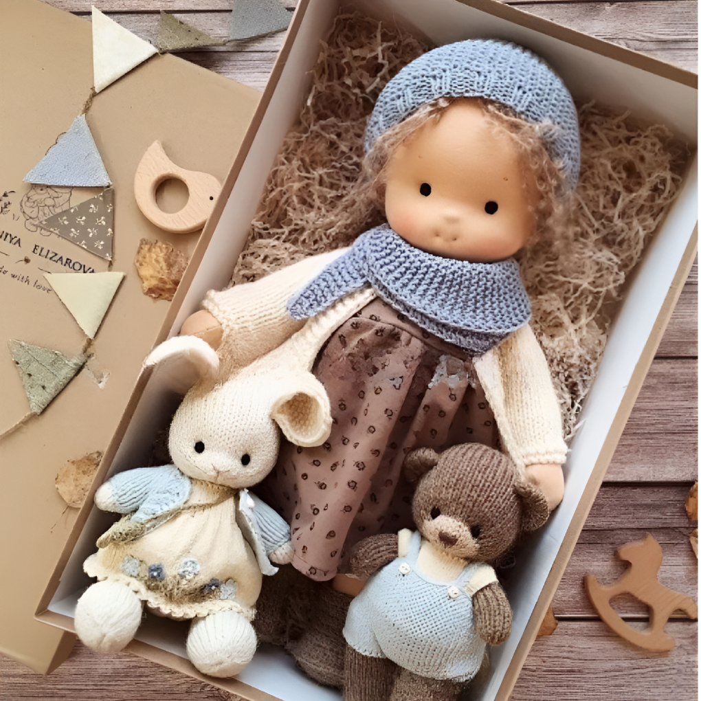Oak & Coral | Children's Waldorf Doll Soft Cuddly Toy