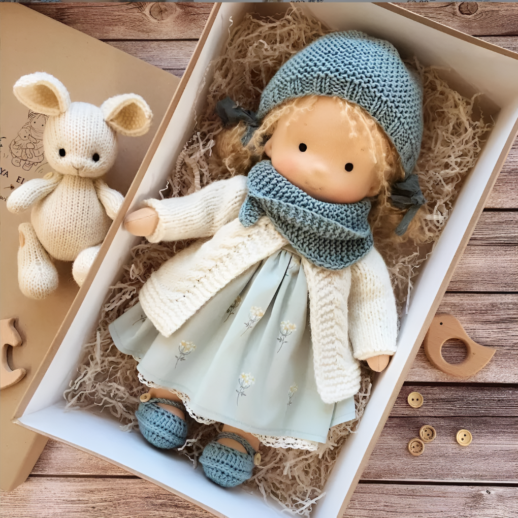 Oak & Coral | Children's Waldorf Doll Soft Cuddly Toy